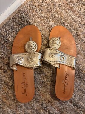 Jack Rogers Metallic Gold Miller Sandals for Women